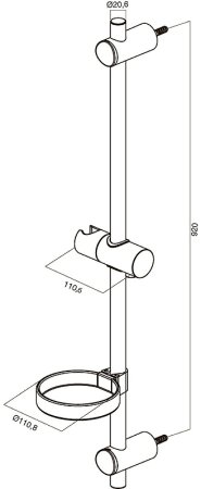 Душевая штанга AM.PM Spirit F0370064 Хром 