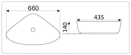 Раковина CeramaLux 9062 накладная 