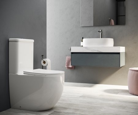 Унитаз-компакт Ceramica Nova Mia CN1801 с микролифтом, безободковый 