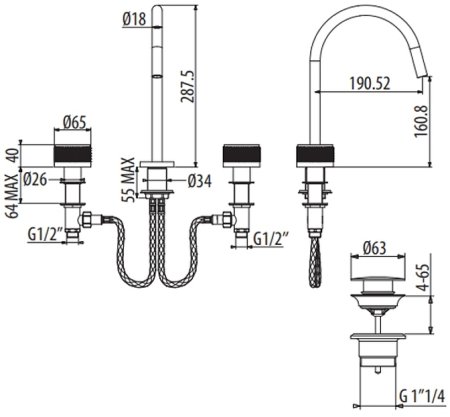 Смеситель для раковины Gattoni MD MD100/23C0 Хром 
