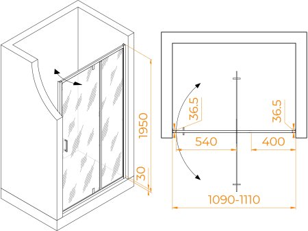 Душевая дверь RGW LE-103 1100 