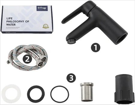 Смеситель для раковины Frap H17-6 F1017-6 Черный матовый 