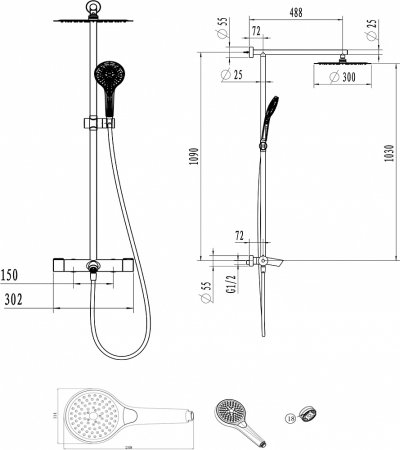 Душевая стойка Villeroy & Boch Embrace Plus TVS1083000261 