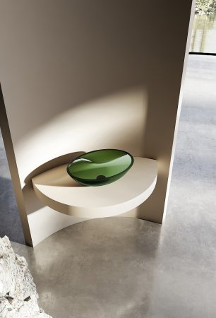 Раковина-чаша Abber Kristall 50 AT2802Emerald Зеленая 