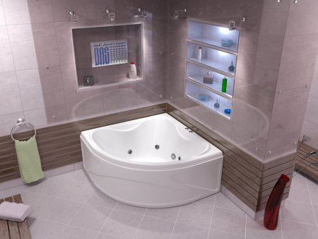 Акриловая ванна Bas Риола 135x135 см с гидромассажем 