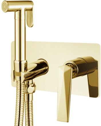 Гигиенический душ со смесителем Boheme Venturo 387 Золото 