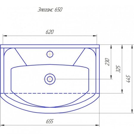 Тумба Санта Элеганс 65 2 ящика с раковиной Элеганс 65 