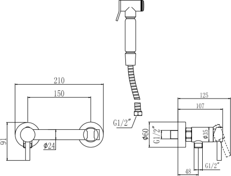 Смеситель для биде Savol (S-FXQ006W) 