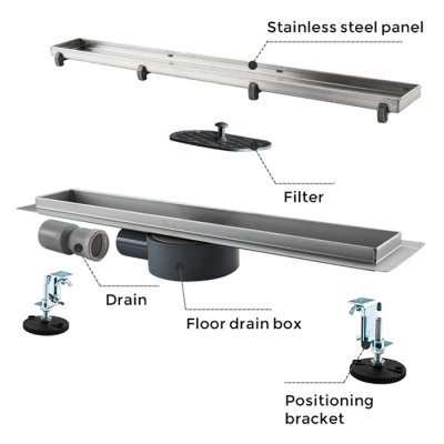 Душевой лоток Gappo G85007-4 нержавеющая сталь 500x70 мм 