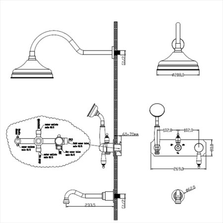 Душевая система Boheme Medici 308 Бронза 
