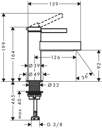 Кран для одного типа воды Hansgrohe Finoris 76013700 Белый матовый 