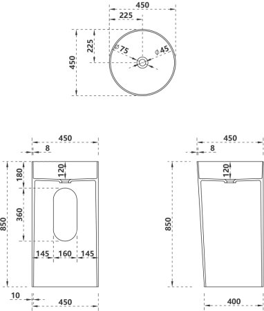 Раковина отдельностоящая ABBER Stein AS2506-H белая матовая 