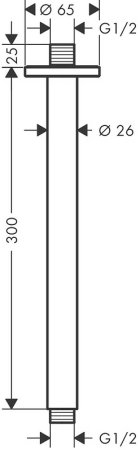 Кронштейн для верхнего душа Hansgrohe Vernis Blend 27805670 Черный матовый 