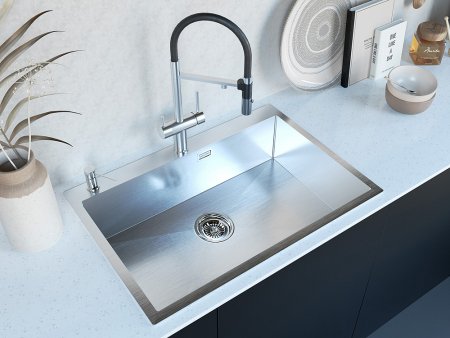 Мойка кухонная Paulmark Saar PM807551-BS брашированная нержавеющая сталь 