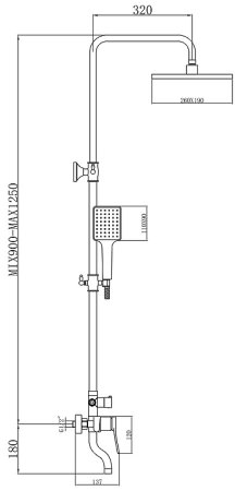 Душевая система Bronze de Luxe Element EL77GB Золото Черный матовый 