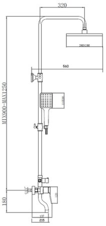 Душевая система Bronze de Luxe Element EL77GB Золото Черный матовый 