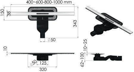 Душевой лоток Berges Simpel 600 091111 с решеткой Хром глянец 