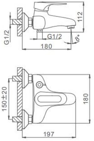 Смеситель для ванны Frap H04 F3204 Хром 