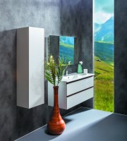 Тумба с раковиной Capolda 100 белая + ручка дерево