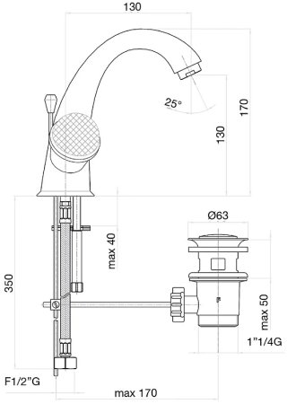 Смеситель для раковины Fiore XT Sky 17CR0623 Хром 