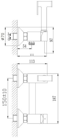 Гигиенический душ со смесителем Haiba HB5510-4 Бронза 