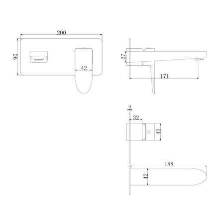 Смеситель Omnires Siena SN7315CR скрытого монтажа для раковины 