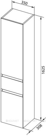 Шкаф-пенал для ванной Aquanet Йорк 35 L белый глянец 