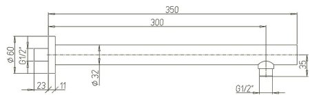 Кронштейн для верхнего душа Paini 50PZ745TT30 Черный матовый 