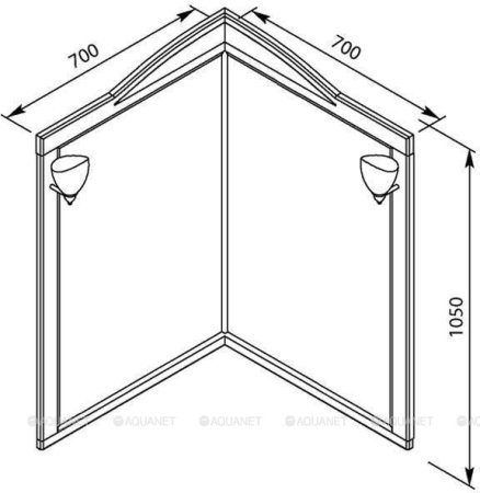 Зеркало Aquanet Луис 70 угловое белый 