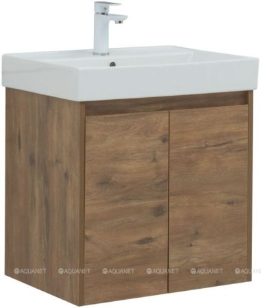 Тумба с раковиной Aquanet Nova Lite 60 дуб рустикальный (2 дверцы) 