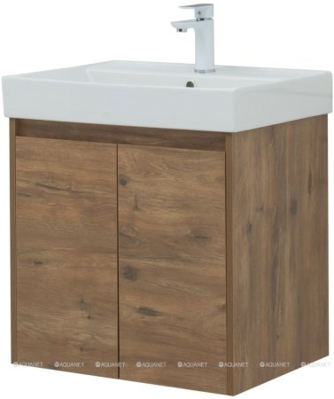 Тумба с раковиной Aquanet Nova Lite 60 дуб рустикальный (2 дверцы) 