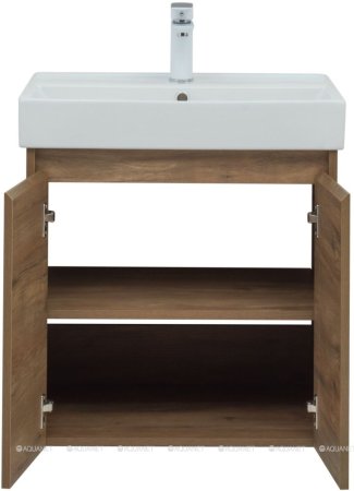 Тумба с раковиной Aquanet Nova Lite 60 дуб рустикальный (2 дверцы) 