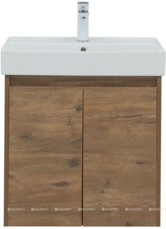 Тумба с раковиной Aquanet Nova Lite 60 дуб рустикальный (2 дверцы) 