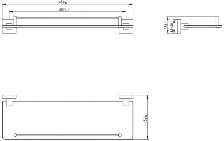 Стеклянная полка Melana MLN-862004P Сатин Хром 