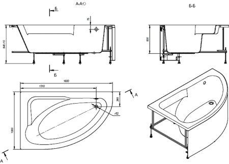 Акриловая ванна Roca Welna 160x100 L 248642000 без гидромассажа 