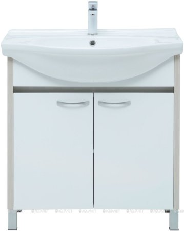 Тумба с раковиной Aquanet Донна 80 белый дуб/белый (2 дверцы) 