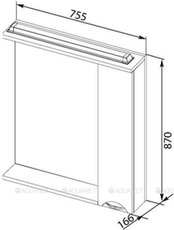 Зеркало-шкаф Aquanet Гретта 75 венге 