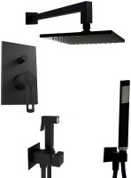 Душевой комплект Paffoni Ringo KITZRIN015NO/M из душевой системы с гигиеническим душем Черный матовый