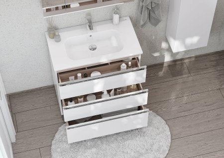 Тумба под раковину Roca The Gap 80 A857406806 подвесная Белый глянец 