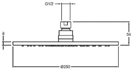 Верхний душ Jacob Delafon Toobi E21758-CP Хром 