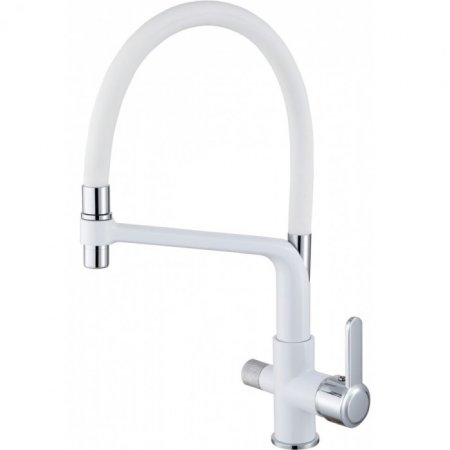 Смеситель для кухни с гибким изливом HANSEN HL15075FF Белый 