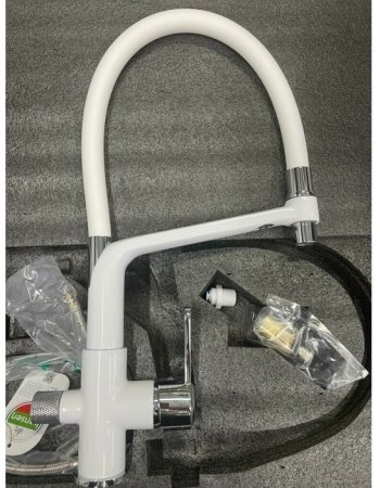 Смеситель для кухни с гибким изливом HANSEN HL15075FF Белый 