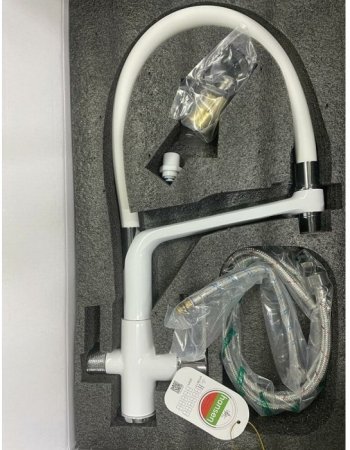 Смеситель для кухни с гибким изливом HANSEN HL15075FF Белый 