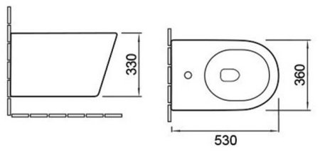 Биде Vincea Q-Line VB1-11G1B подвесное Черный Золотой 