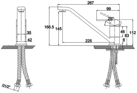 Смеситель для кухни Kaiser Sonat 34033-1G Бронза 