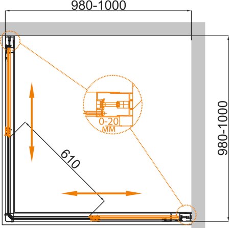 Душевой уголок Cezares Comfort A2 100 C Cr 