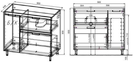 Тумба под раковину Style Line Барселона 90 R СС-00002280 Белая 