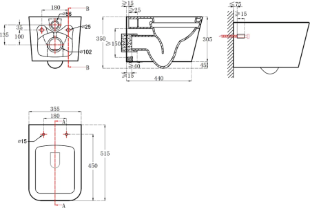 Унитаз подвесной Bravat Manno C21201UW-RUS 