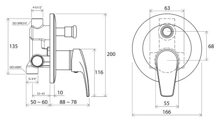 Смеситель Ravak Neo NO 061.00 для ванны с душем 