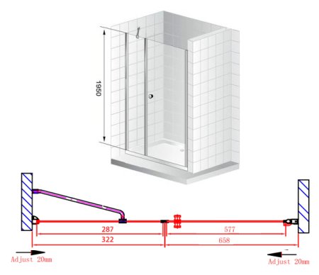Душевая дверь в нишу Cezares Elena B11 30/70 P Cr R 